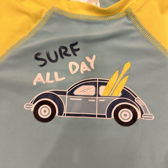 Boys Swimsuit 2 pc Set Trunks Bathing Swim Suit car 18 months - Picture 3 of 4